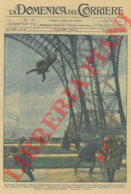BELTRAME A. - - A Parigi, un paracadutista dilettante, si butta dal primo piano della torre Eiffel con il paracadute, ma questo non si apre e si sfracella sul selciato.