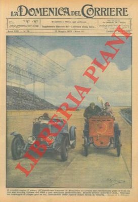 BELTRAME A. - - Gara di velocit in un autodromo tra una vecchia auto del 1895 ed una macchina modernissima.