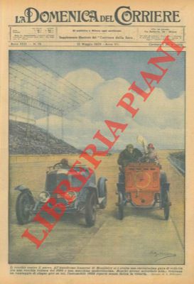 BELTRAME A. - - Gara di velocit in un autodromo tra una vecchia auto del 1895 ed una macchina modernissima.