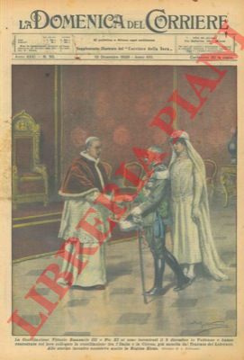 BELTRAME A. - - Vittorio Emanuele III e Pio XI si sono incontrati in Vaticano ed hanno consacrato col loro colloquio la conciliazione tra l'Italia e la Chiesa. All'incontro assisteva anche la regina Elena.