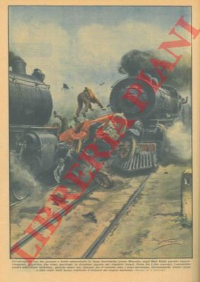 BELTRAME A. - - Automobile stritolata fra due treni entrambi poi deragliati.