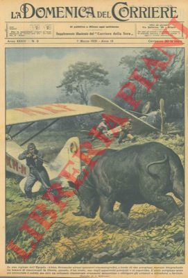 BELTRAME A. - - In Africa orientale alcuni operatori cinematografici, a bordo di dua aeroplani, stavano fotografando un branco di rinoceronti in libert, quando uno degli aeroplani si capovolse e un rinoceronte si avvicin ai caduti, i quali furono costretti a difendersi coi fucili. 