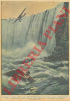 BELTRAME A. - - Un bizzarro americano s'era chiuso in una botte per superare la cascata del Niagara. Dopo l'altissimo salto, la botte fu trascinata e sballottata dalla corrente. Un aeroplano, munito di una lunga fune, tent invano di ripescarla. Allora il figlio del temerario si gett nel gorgo e trasse in salvo il genitore.