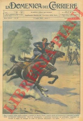 BELTRAME A. - - Esercizio di un poliziotto a cavallo di New York sul salvataggio  dei cavalieri in balia delle cavalcature imbizzarrite.
