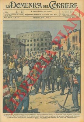 LOMBARDI A. - - Le periodiche visite di Mussolini ai grandiosi lavori di rinnovamento da lui voluti nella Capitale, sollevano l'entusiasmo degli operai.