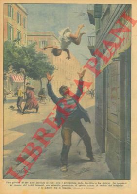 BELTRAME A. - - A La Spezia una piccina di tre anni  precipitata dalla finestra. Un passante al rumore dei vetri infranti, con mirabile prontezza di spirito attese la caduta del corpicino e lo afferr fra le braccia.