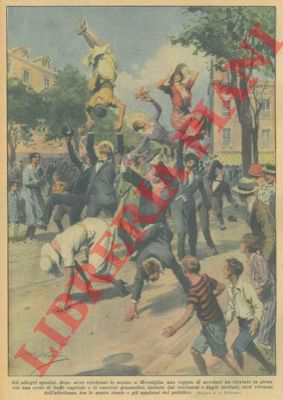 BELTRAME A. - - Dopo aver celebrato le nozze a Marsiglia, una coppia di acrobati ha iniziato in piena via una serie di buffe capriole e di esercizi ginnastici, imitata dai testimoni e dagli invitati.