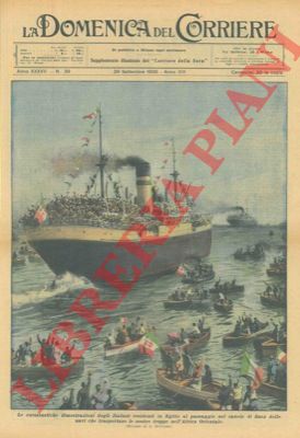 BELTRAME A. - - Le entusiastiche dimostrazioni degli italiani residenti in Egitto al passaggio nel canale di Suez delle navi che trasportano le nostre truppe nell'Africa Orientale.
