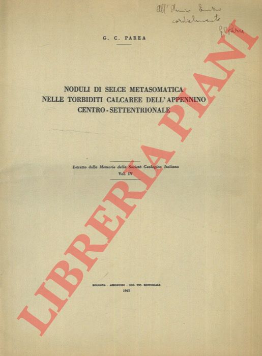 PAREA G.C. - - Noduli di selce metasomatica nelle torbiditi calcaree dell'Appennino Centro-settentrionale.