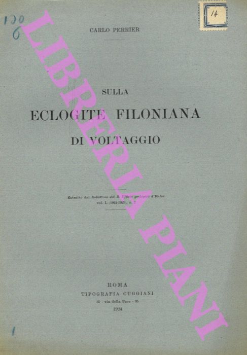 PERIER Carlo - - Sulla eclogite filoniana di Voltaggio.