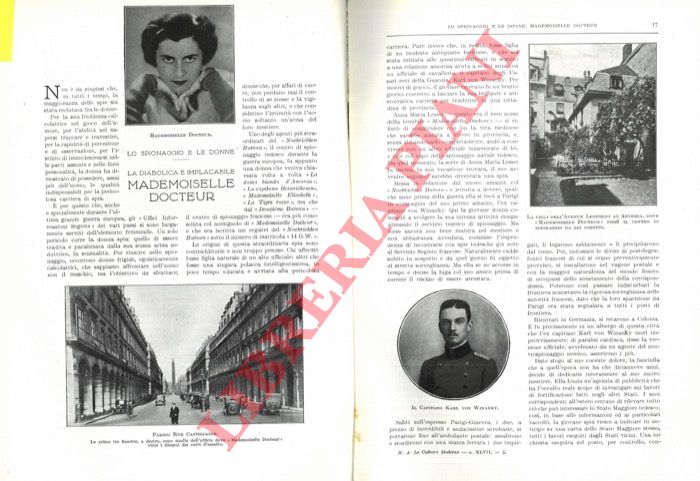 D'ARROSS Ciro - - Lo spionaggio e le donne. La diabolica e implacabile Mademoiselle Docteur.
