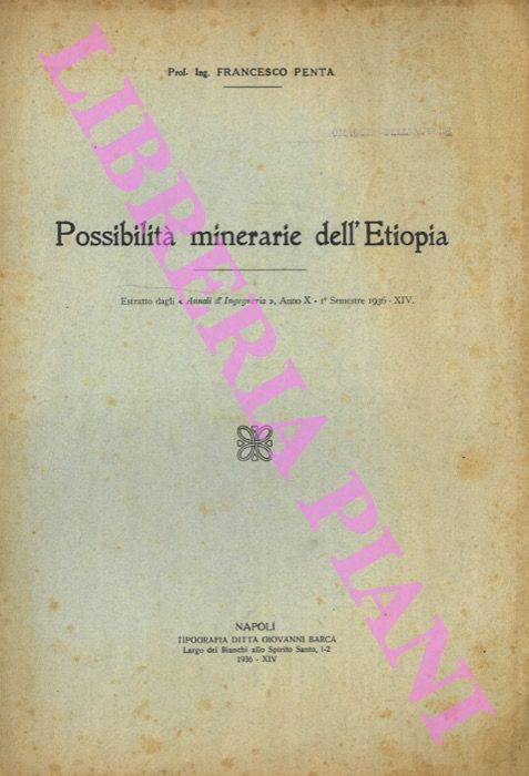 PENTA Francesco - - Possibilit minerarie dell'Etiopia.