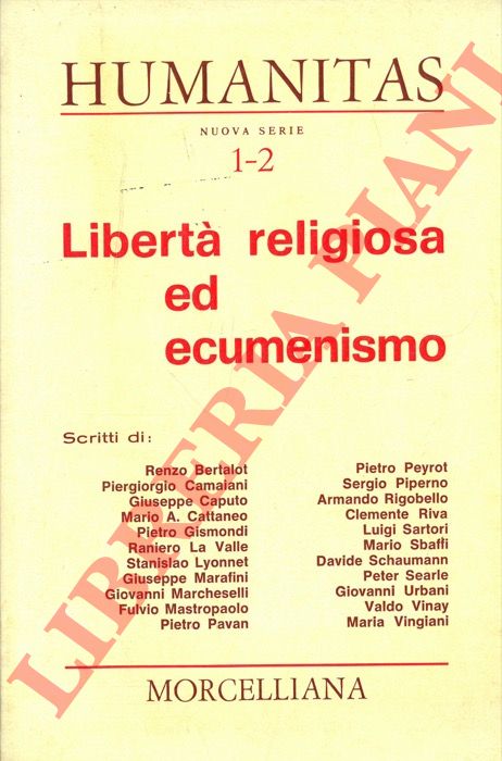 AA. VV. - - Libert religiosa ed ecumenismo.