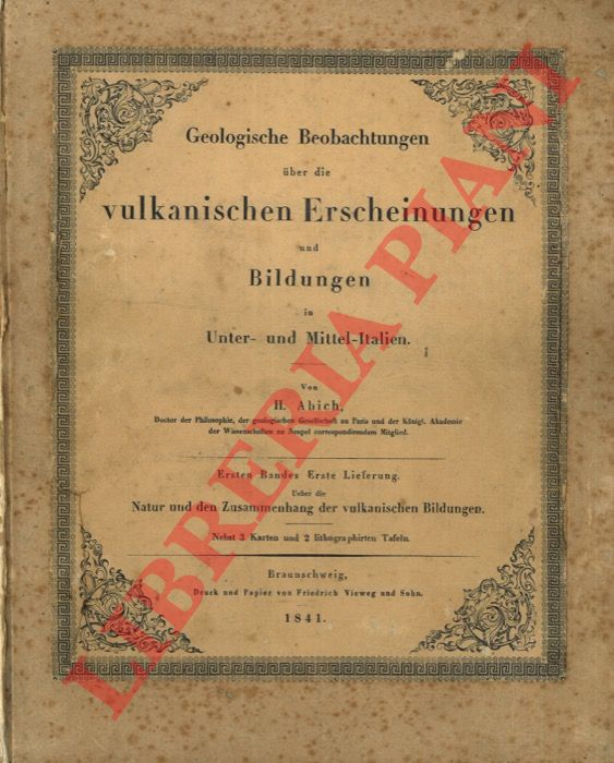 ALBICH H. - - Ueber die Natur und den Zusammenhang der vulkanischen Bildungen.