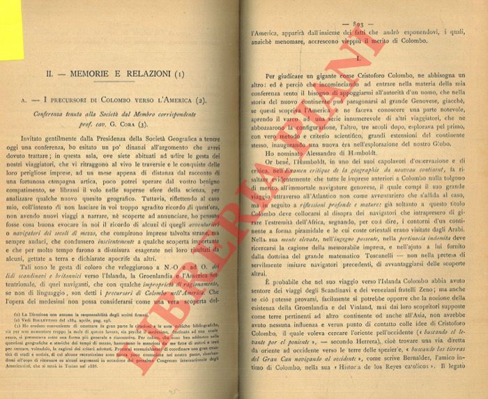 CORA G. - - I precursori di Colombo verso l'America.