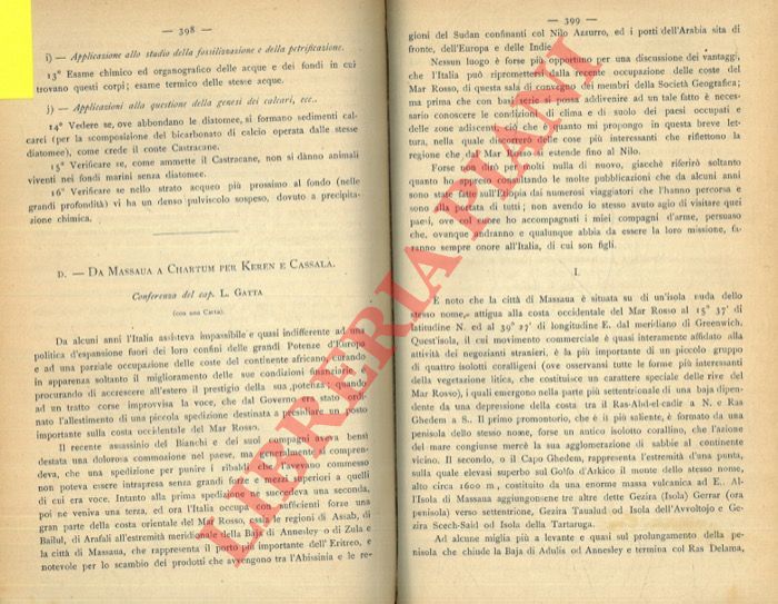 GATTA L. - - Da Massaua a Chartum per Keren e Cassala