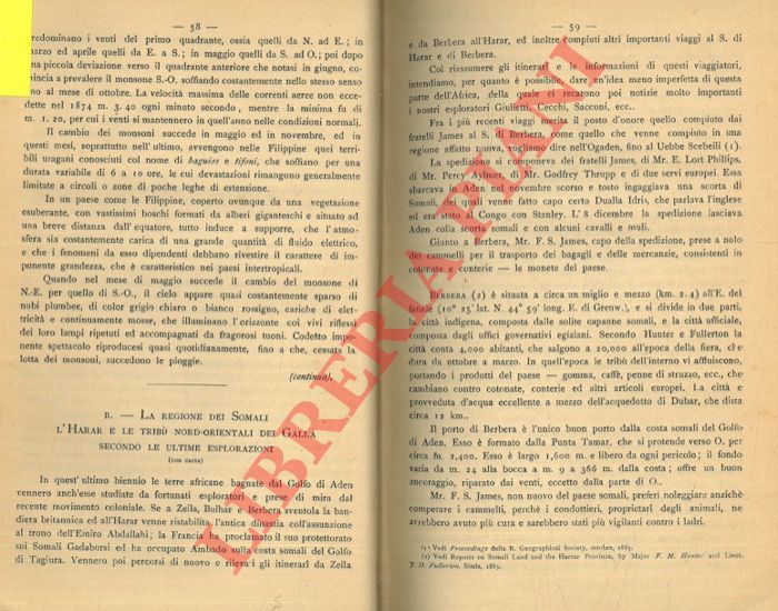 - - La regione dei Somali l'Harar e le trib nord-orientali dei Galla secondo le ultime esplorazioni.