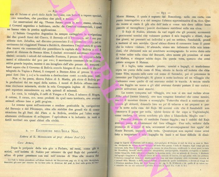 MODIGLIANI E. - - Escursione nell'Isola Nias.