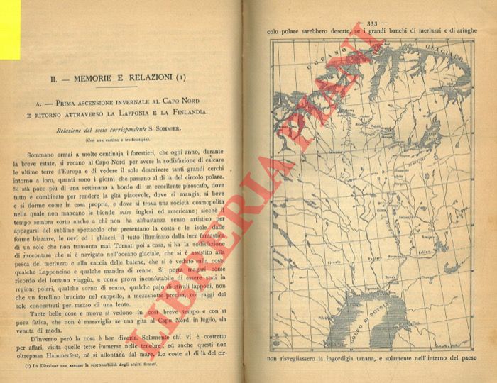 SOMMIER S. - - Prima ascensione invernale al Capo Nord e ritorno attraverso la Lapponia e la Finlandia.
