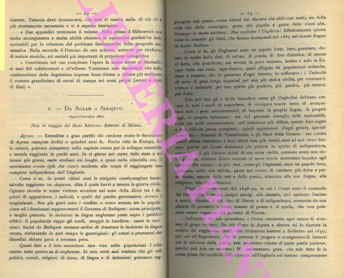 ANNONI Antonio - - Da Agram a Serajevo.