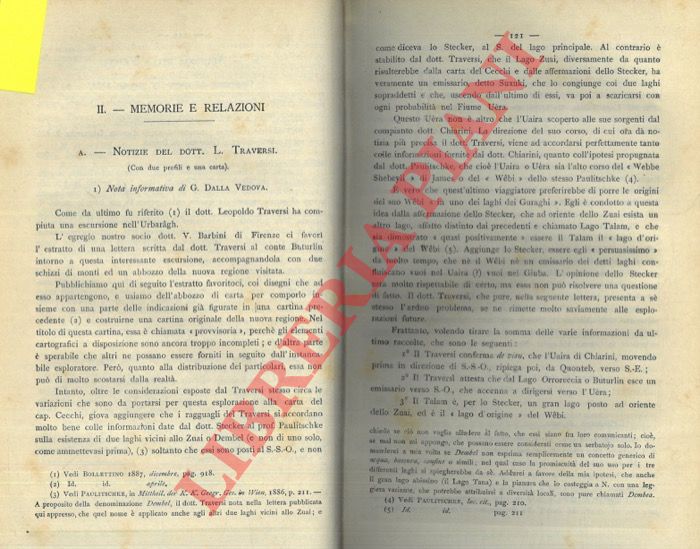 TRAVERSI L. - - Notizie del dott. L. Traversi.