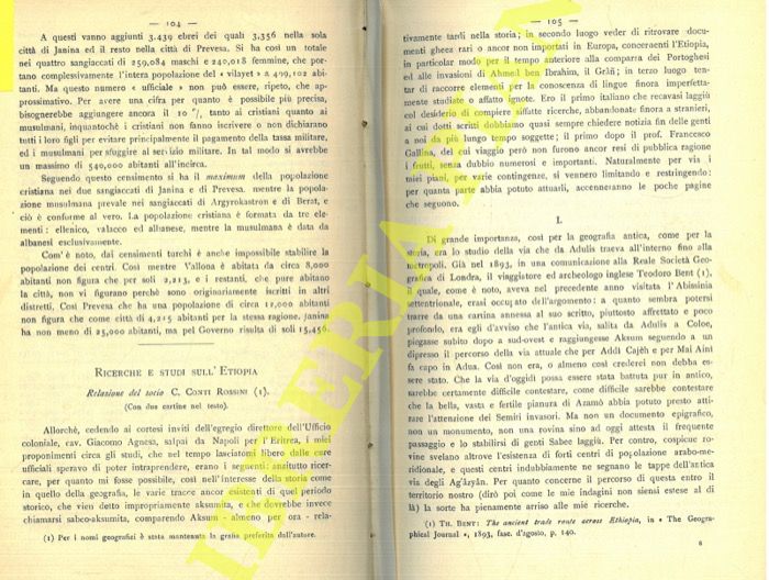 CONTI ROSSINI C. - - Ricerche e studi sull'Etiopia.