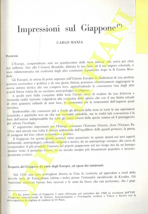 MAXIA Carlo - - Impressioni sul Giappone.
