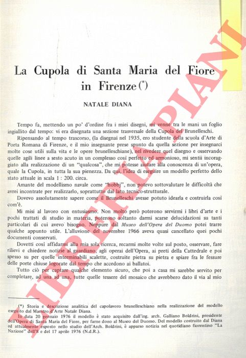 DIANA Natale - - La cupola di Santa Maria del Fiore in Firenze.