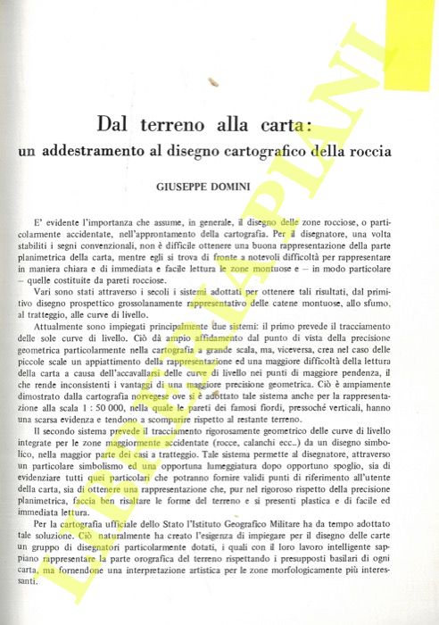 DOMINI Giuseppe - - Dal terreno alla carta: un addestramento al disegno cartografico della roccia.