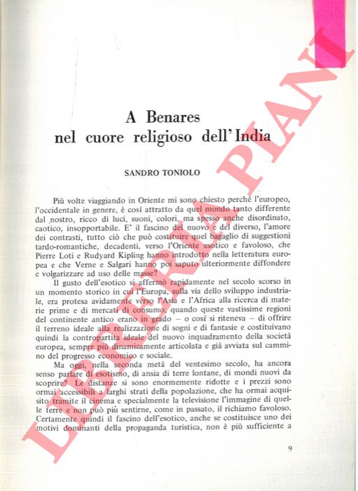 TONIOLO Sandro - - A Benares nel cuore religioso dell'India.