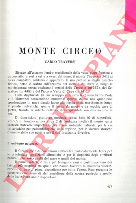 TRAVERSI Carlo - - Monte Circeo.