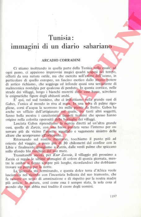 CORRADINI Arcadio - - Tunisia: immagini di un diario sahariano.