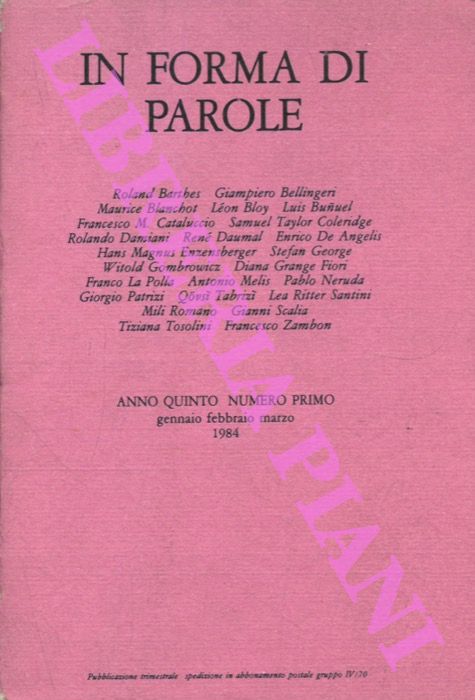 - - In forma di parole.