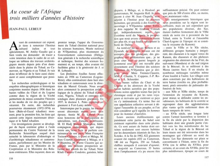 LEBEUF Jean-Paul - - Au coeur de l'Afrique trois milliers d'annes d'histoire.
