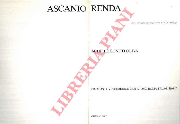 BONITO OLIVA Achille - - Ascanio Renda.
