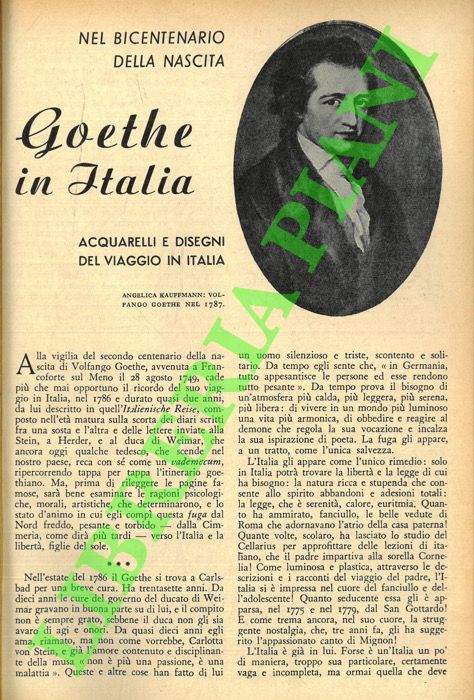 FERRARI Oreste - - Goethe in Italia nel bicentenario della nascita. Acquarelli e disegni del viaggio in Italia.
