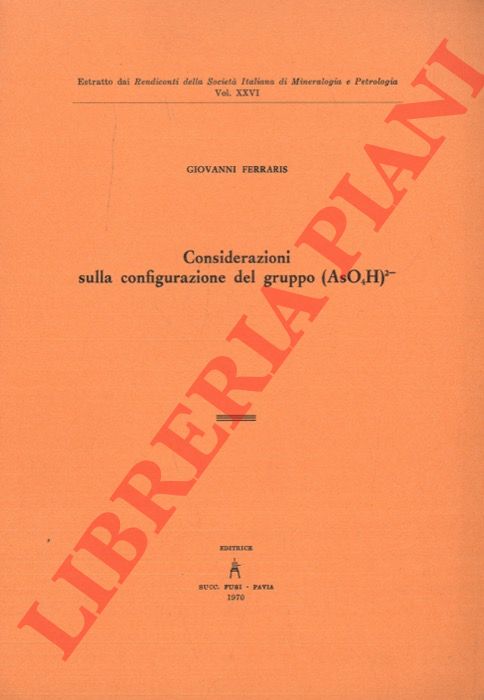 FERRARIS Giovanni - - Considerazioni sulla configurazione del gruppo (AsO4H)2-