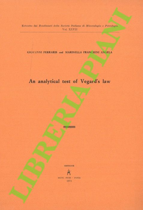 FERRARIS Giovanni - FRANCHINI ANGELA Marinella - - An analytical test of Vegard's law.