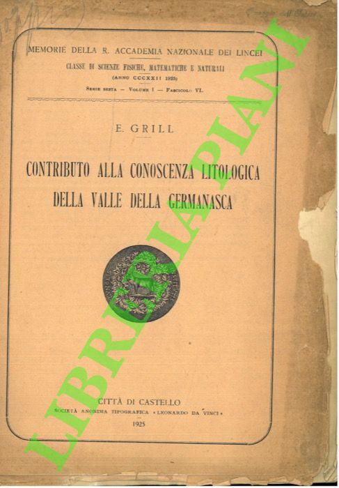 GRILL E. - - Contributo alla conoscenza litologica della Valle della Germanasca.