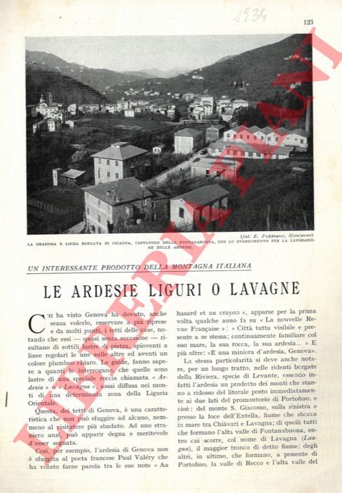 FERRETTI Raffaele - - Le ardesie liguri o lavagne.