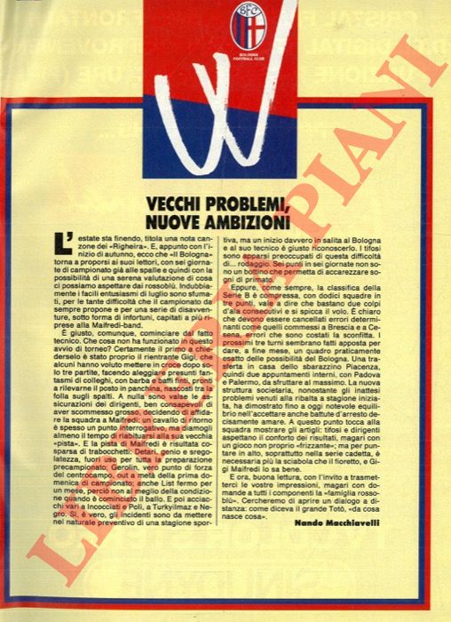 - - Bologna. Mensile ufficiale del Bologna Football Club