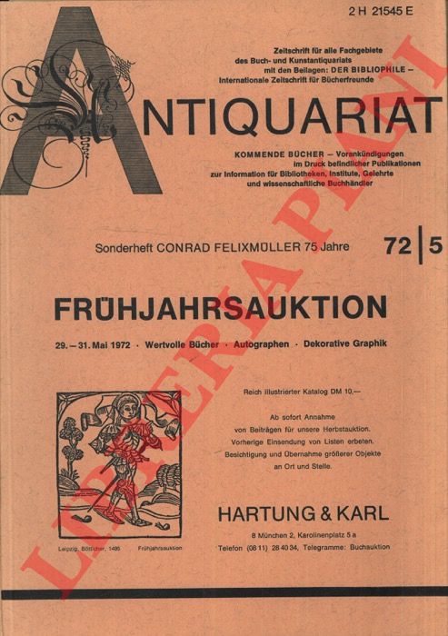 FELIXMULLER Conrad - - Sonderheft Conrad Felixmuller 75 Jahre. SIGNED !!!