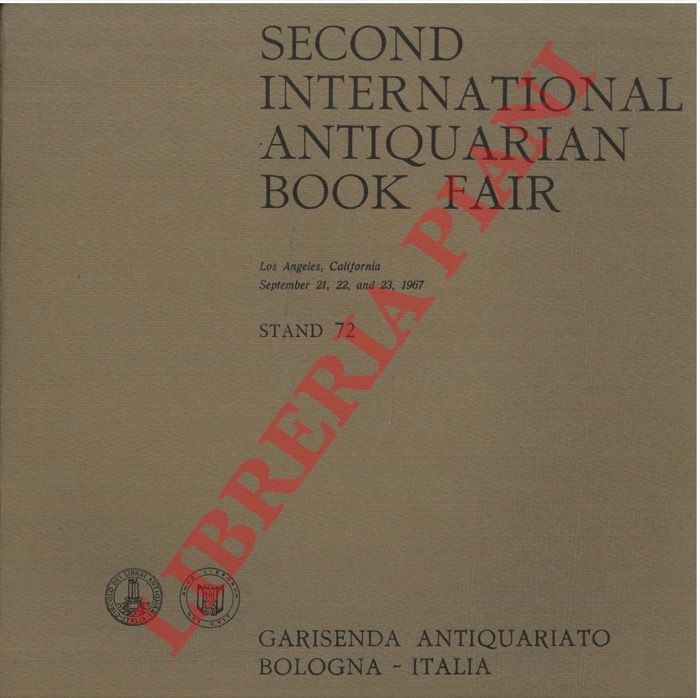 - - Catalogo libri esposti alla Second International Antiquarian Book Fair.