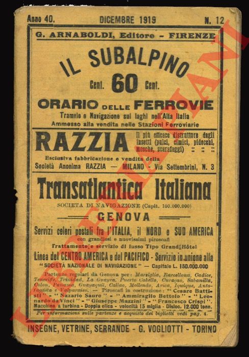 Il Subalpino - - Orario delle Ferrovie Tramvie e Navigazione sui Laghi nell'Alta Italia.