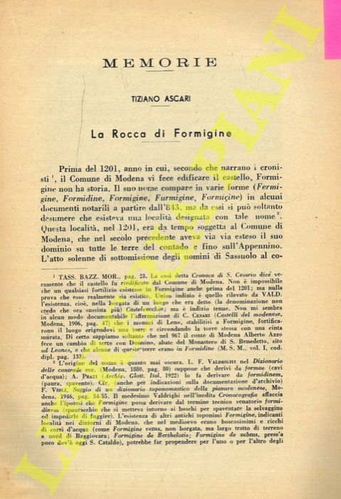 ASCARI Tiziano - - La Rocca di Formigine.