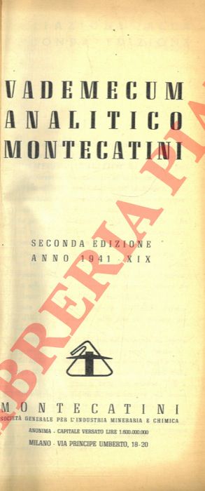 - - Vademecum analitico Montecatini.