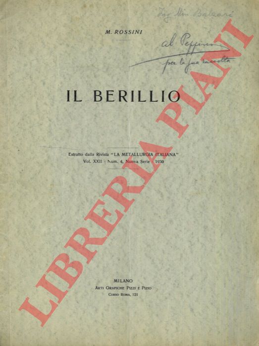ROSSINI M. - - Il berillio.