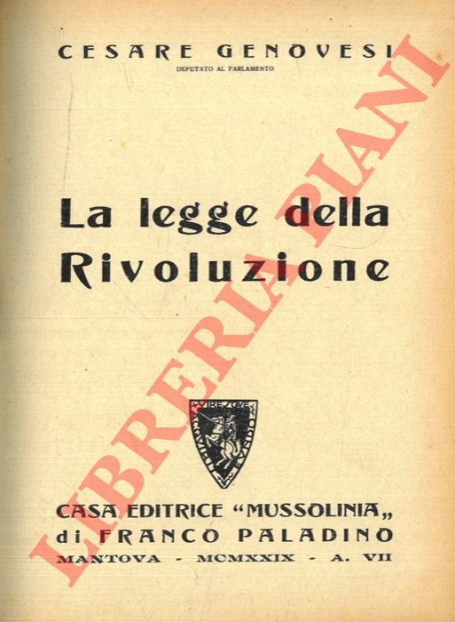 GENOVESI Cesare - - La legge della Rivoluzione.
