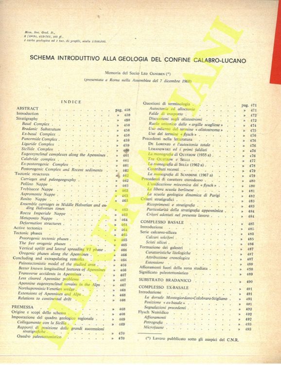 OGNIBEN Leo - - Schema introduttivo alla geologia del confine calabro-lucano.