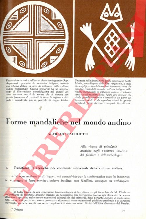 SACCHETTI Alfredo - - Forme mandaliche nel mondo andino.